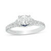 Thumbnail Image 0 of Vera Wang Love Collection 1.23 CT. T.W. Oval Diamond Collar Engagement Ring in 14K White Gold