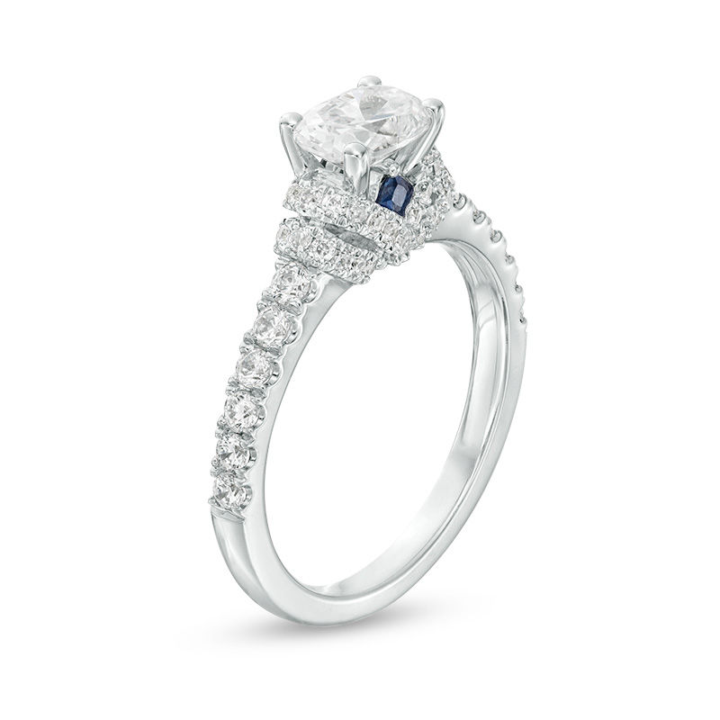 Main Image 2 of Vera Wang Love Collection 1.23 CT. T.W. Oval Diamond Collar Engagement Ring in 14K White Gold