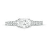 Thumbnail Image 2 of Vera Wang Love Collection 1.23 CT. T.W. Oval Diamond Collar Engagement Ring in 14K White Gold