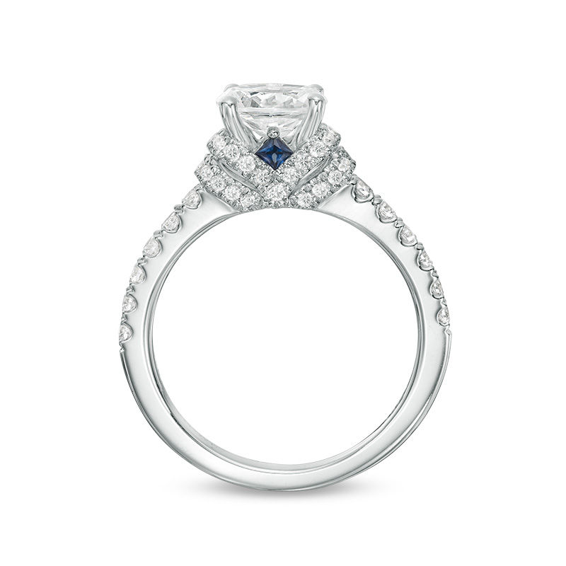 Vera Wang Love Collection 1.23 CT. T.W. Oval Diamond Collar Engagement Ring in 14K White Gold
