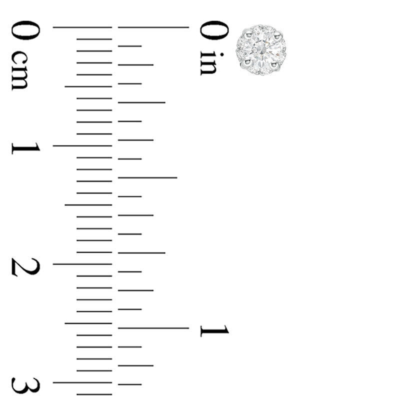 Main Image 2 of 0.30 CT. T.W. Canadian Certified Diamond Frame Stud Earrings in 14K White Gold (I/I2)