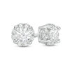 Thumbnail Image 1 of 0.70 CT. T.W. Certified Canadian Diamond Frame Stud Earrings in 14K White Gold (I/I2)