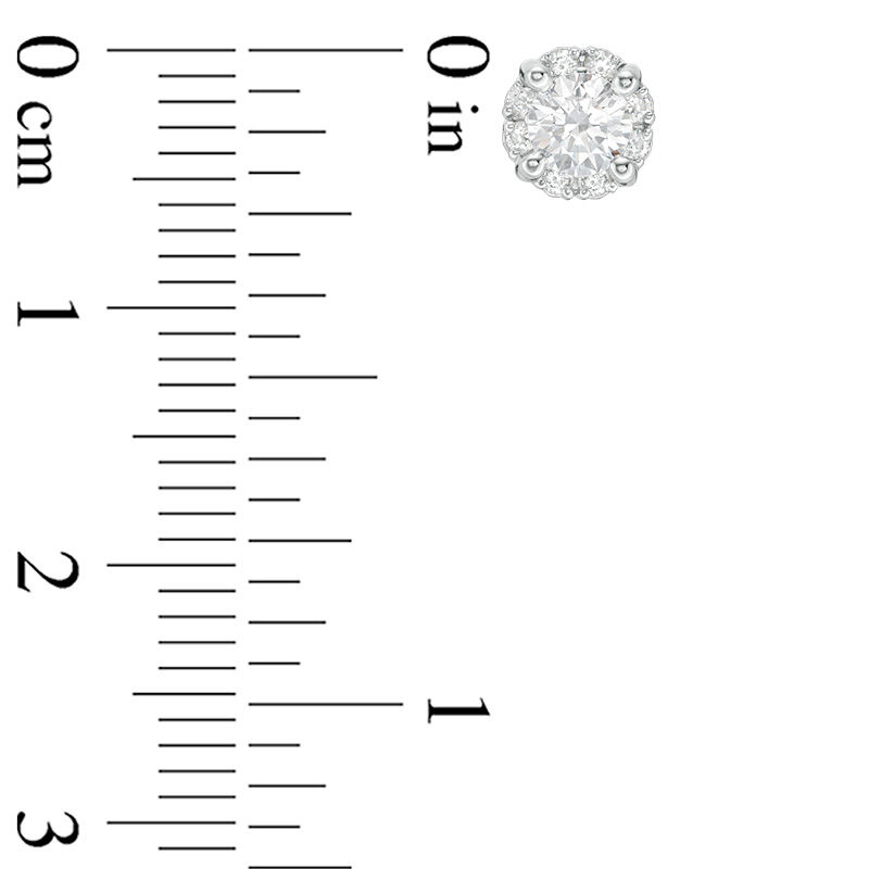 CT. T.W. Certified Canadian Diamond Frame Stud Earrings in 14K White Gold (I/I2