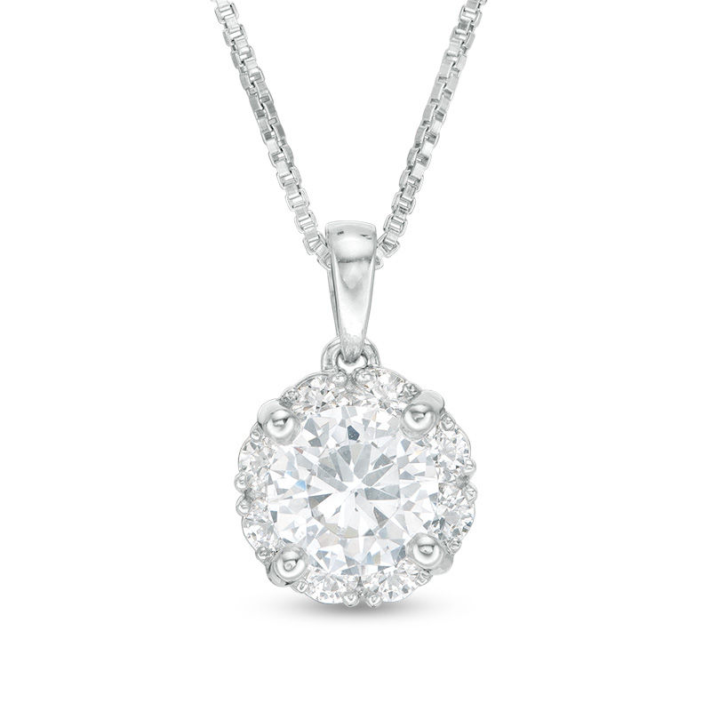 Main Image 1 of 1.00 CT. T.W. Certified Canadian Diamond Frame Pendant in 14K White Gold (I/I2)