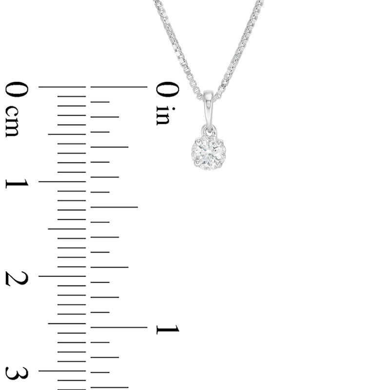 Main Image 2 of 0.13 CT. T.W. Certified Canadian Diamond Frame Pendant in 14K White Gold (I/I2)