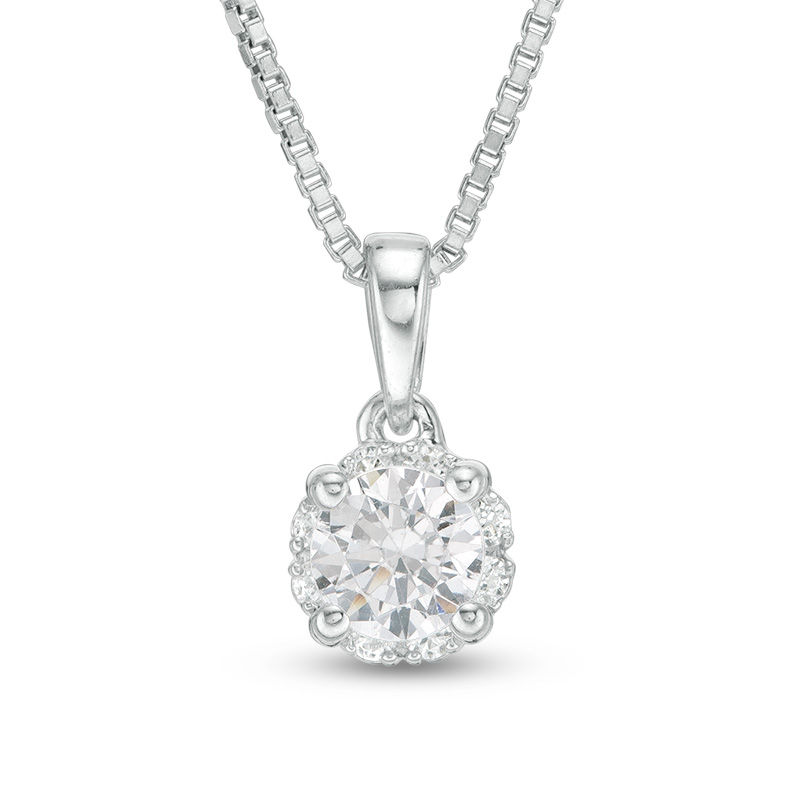 Main Image 1 of 0.25 CT. T.W. Certified Canadian Diamond Frame Pendant in 14K White Gold (I/I2)