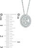 Thumbnail Image 2 of 0.115 CT. T.W. Composite Diamond Oval Frame Pendant in 10K White Gold
