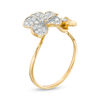 Thumbnail Image 2 of 0.40 CT. T.W. Diamond Double-Flower Ring in 10K Gold