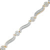 Thumbnail Image 1 of 0.62 CT. T.W. Composite Diamond Twist Link Bracelet in 10K Gold - 7.25"
