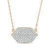 Thumbnail Image 1 of 0.24 CT. T.W. Diamond Elongated Hexagon Necklace in 10K Gold - 19.5"