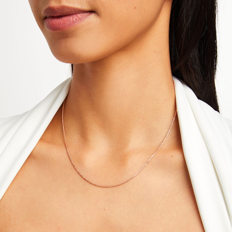 Main Image 2 of 1.4mm Sparkle Chain Necklace in Solid 10K Rose Gold - 18"