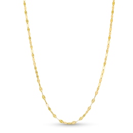 1.3mm Mirror Flat Chain Necklace in Solid 10K Gold - 18"