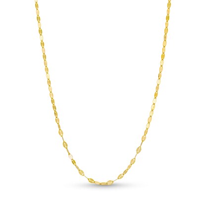 1.3mm Mirror Flat Chain Necklace in Solid 10K Gold - 18"