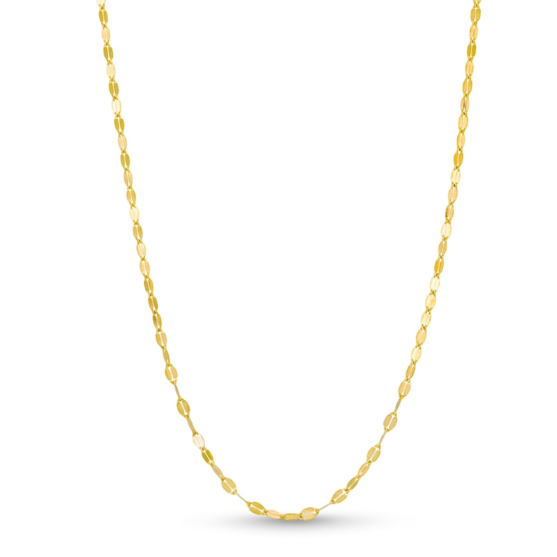1.3mm Mirror Flat Chain Necklace in Solid 10K Gold - 18"|Peoples Jewellers