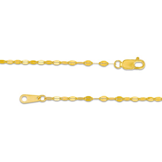 1.3mm Mirror Flat Chain Necklace in Solid 10K Gold - 18"