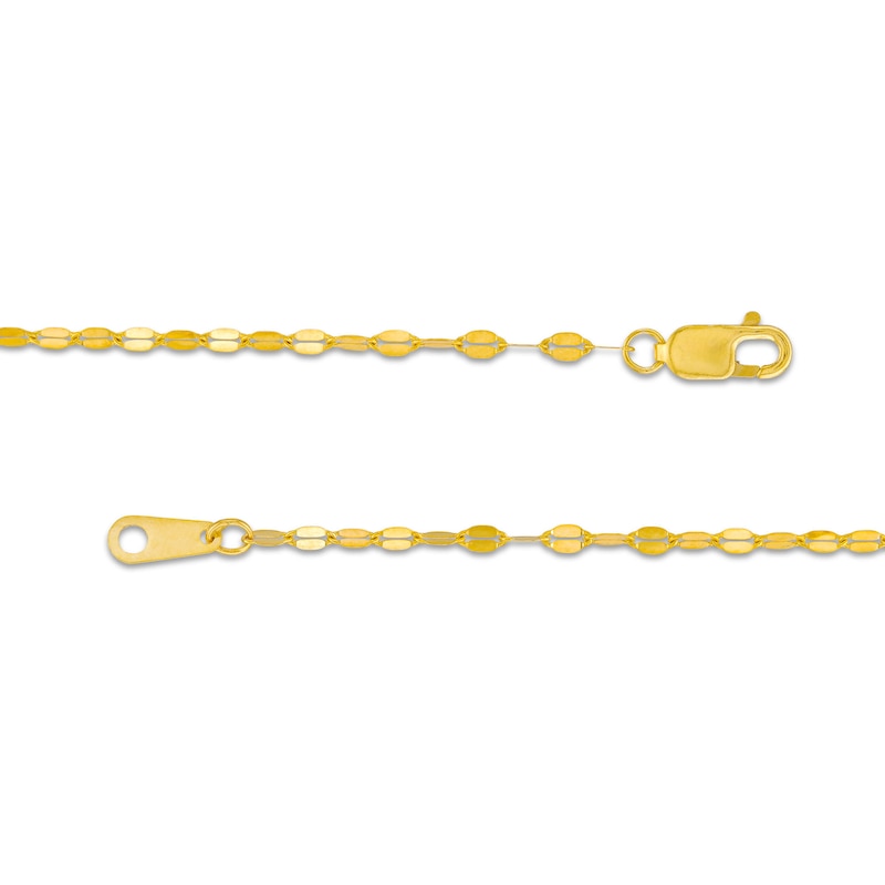 1.3mm Mirror Flat Chain Necklace in Solid 10K Gold - 18"