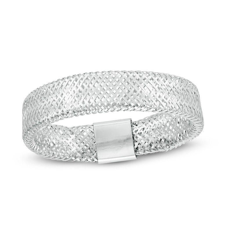 5.0mm Mesh Flexible Ring in 14K White Gold - Size 7