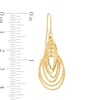 Diamond-Cut Layered Circles Drop Earrings in 14K Gold