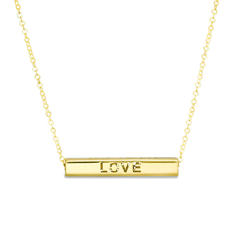 Italian Gold Bar Pendant in 14K Gold