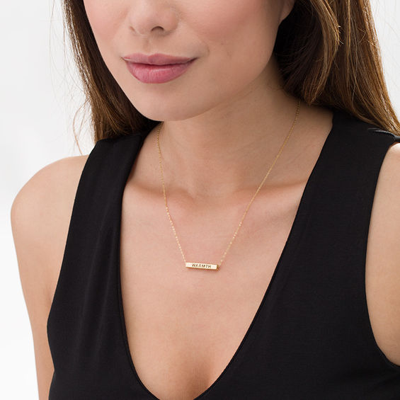 Bar Pendant in 14K Gold