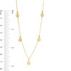 Rose Cut-Out Station Necklace in 14K Gold