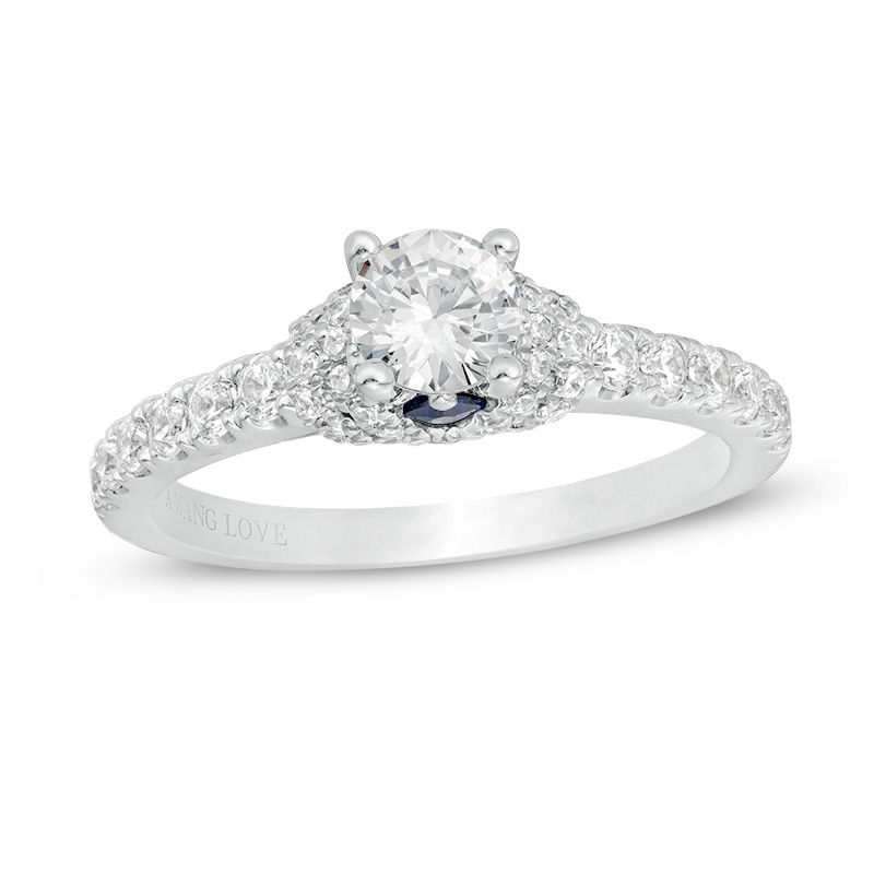 Main Image 1 of Vera Wang Love Collection 0.95 CT. T.W. Diamond Collar Engagement Ring in 14K White Gold