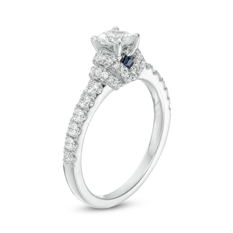 Vera Wang Love Collection 0.95 CT. T.W. Diamond Collar Engagement Ring in 14K White Gold