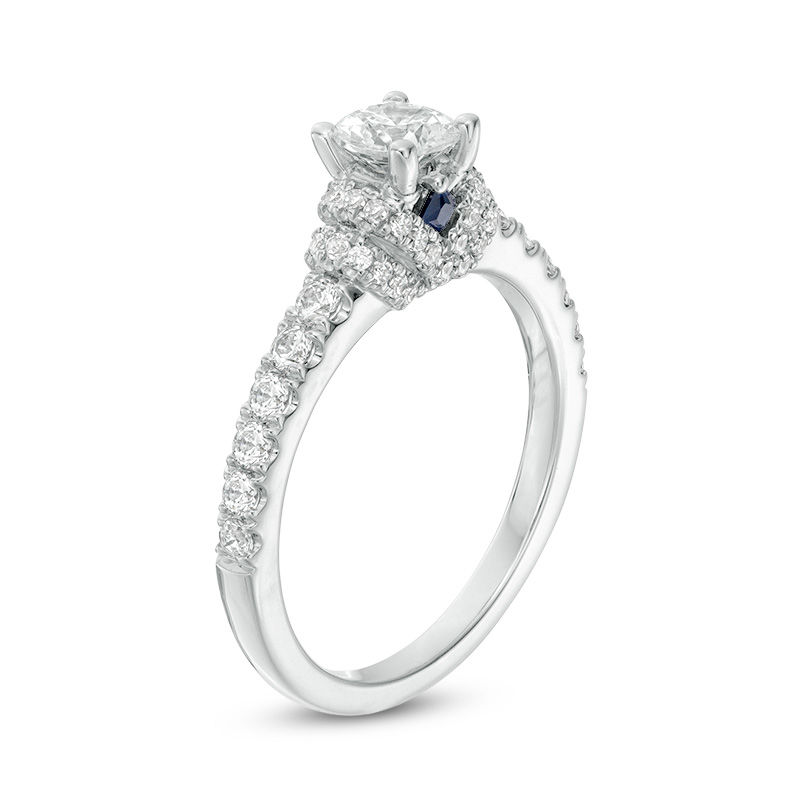 Main Image 2 of Vera Wang Love Collection 0.95 CT. T.W. Diamond Collar Engagement Ring in 14K White Gold
