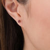 Thumbnail Image 1 of 4.0mm Garnet Solitaire Stud Earrings in 14K Gold