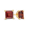 Thumbnail Image 0 of 4.0mm Princess-Cut Garnet Solitaire Stud Earrings in 14K Gold