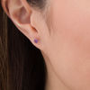 Thumbnail Image 2 of 4.0mm Amethyst Solitaire Stud Earrings in 14K Gold