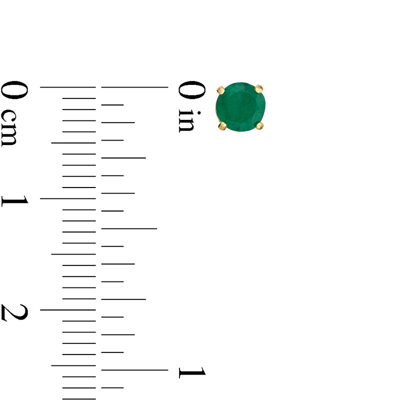 Main Image 3 of 4.0mm Emerald Solitaire Stud Earrings in 14K Gold