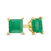Thumbnail Image 1 of 4.0mm Princess-Cut Emerald Solitaire Stud Earrings in 14K Gold