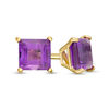 Thumbnail Image 1 of 4.0mm Princess-Cut Amethyst Solitaire Stud Earrings in 14K Gold