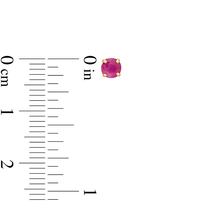 Main Image 3 of 4.0mm Certified Ruby Solitaire Stud Earrings in 14K Gold