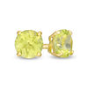 Thumbnail Image 0 of 4.0mm Peridot Solitaire Stud Earrings in 14K Gold