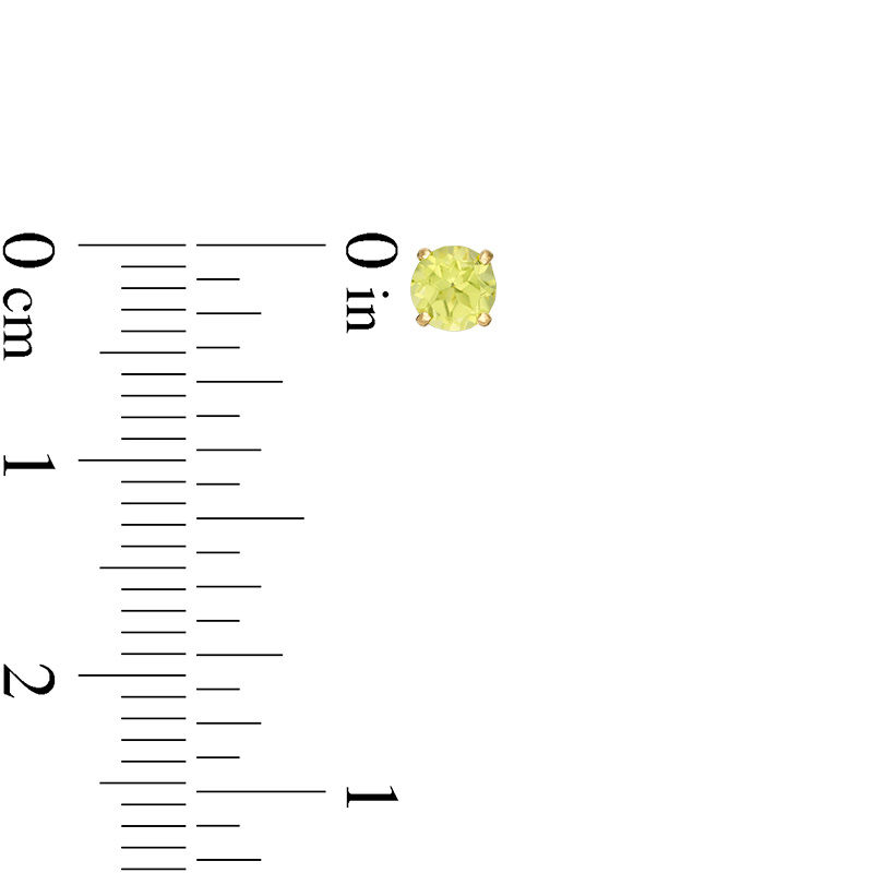 Main Image 3 of 4.0mm Peridot Solitaire Stud Earrings in 14K Gold