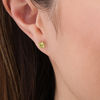 Thumbnail Image 2 of 4.0mm Princess-Cut Peridot Solitaire Stud Earrings in 14K Gold