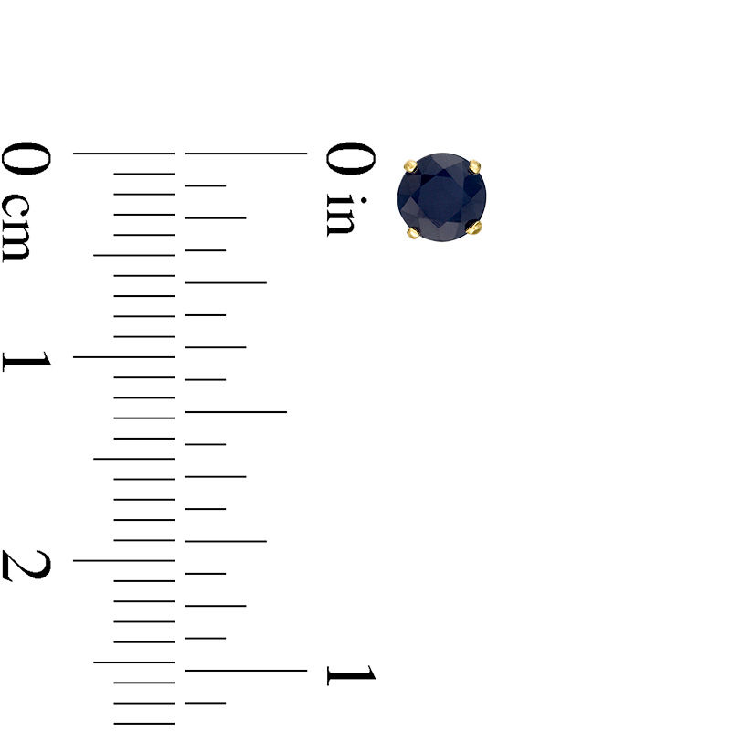 Main Image 3 of 4.0mm Blue Sapphire Solitaire Stud Earrings in 14K Gold