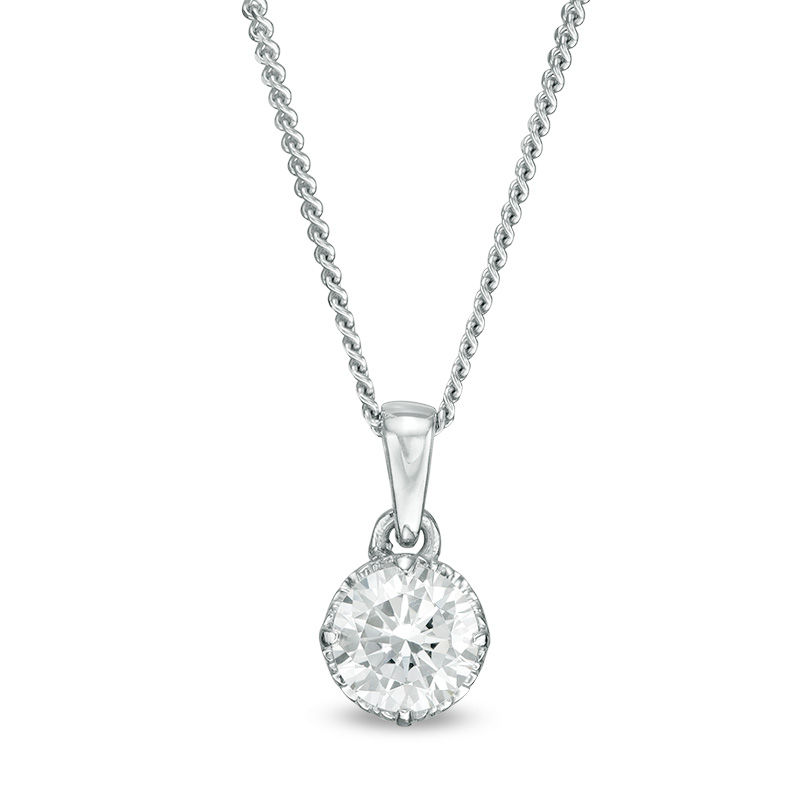 Peoples 100-Year Anniversary CT. Certified Canadian Diamond Solitaire Pendant in 14K White Gold (I/I1)|Peoples Jewellers