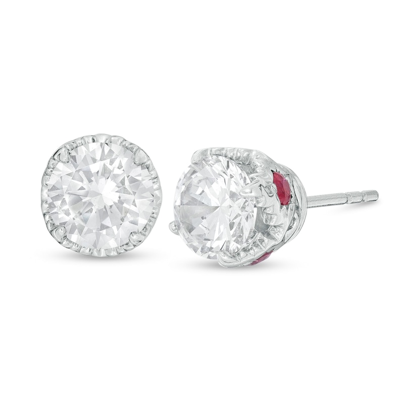 Peoples 100-Year Anniversary 2.00 CT. T.W. Certified Canadian Diamond Solitaire Stud Earrings in 14K White Gold (I/I1)
