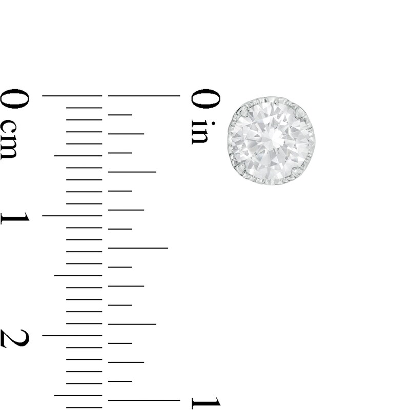 Main Image 3 of Peoples 100-Year Anniversary 2.00 CT. T.W. Certified Canadian Diamond Solitaire Stud Earrings in 14K White Gold (I/I1)