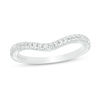 Thumbnail Image 0 of Adrianna Papell 0.16 CT. T.W. Certified Diamond Contour Wedding Band in 14K White Gold (F/I1)