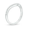 Thumbnail Image 1 of Adrianna Papell 0.16 CT. T.W. Certified Diamond Contour Wedding Band in 14K White Gold (F/I1)