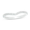 Thumbnail Image 0 of Adrianna Papell 0.13 CT. T.W. Certified Diamond Contour Wedding Band in 14K White Gold (F/I1)