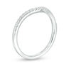 Thumbnail Image 1 of Adrianna Papell 0.13 CT. T.W. Certified Diamond Contour Wedding Band in 14K White Gold (F/I1)