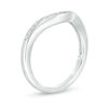 Thumbnail Image 1 of Adrianna Papell 0.10 CT. T.W. Certified Diamond Contour Wedding Band in 14K White Gold (F/I1)