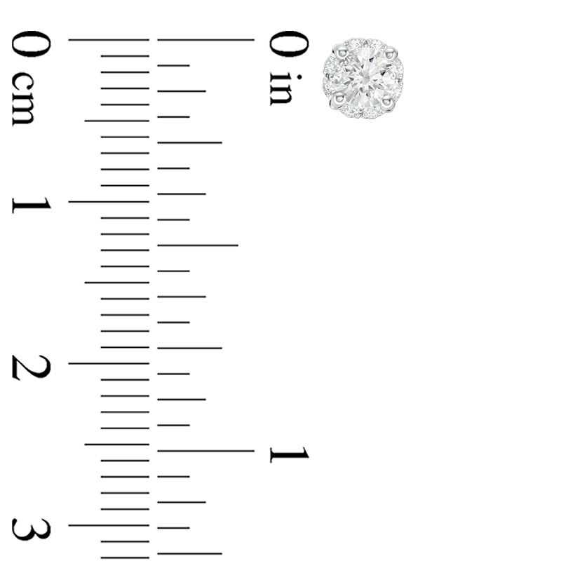 Main Image 2 of 0.50 CT. T.W. Canadian Certified Diamond Frame Stud Earrings in 14K White Gold (I/I2)