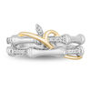Thumbnail Image 3 of Enchanted Disney Mulan 0.085 CT. T.W. Diamond Bamboo Stacked Ring in 10K Two-Tone Gold