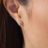 Thumbnail Image 2 of 0.15 CT. T.W. Diamond Heart Frame Vintage-Style Stud Earrings in 10K Rose Gold
